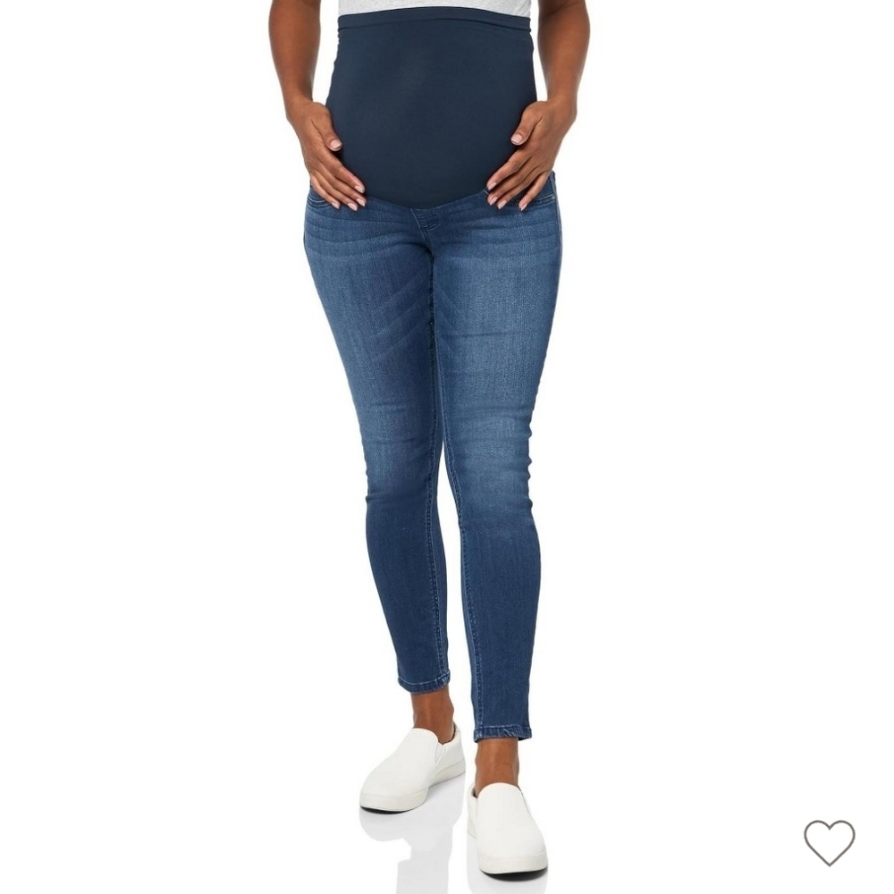 INDIGO BLUE A La Cheville Ankle Medium Blue Denim Maternity Jeans XS/2
